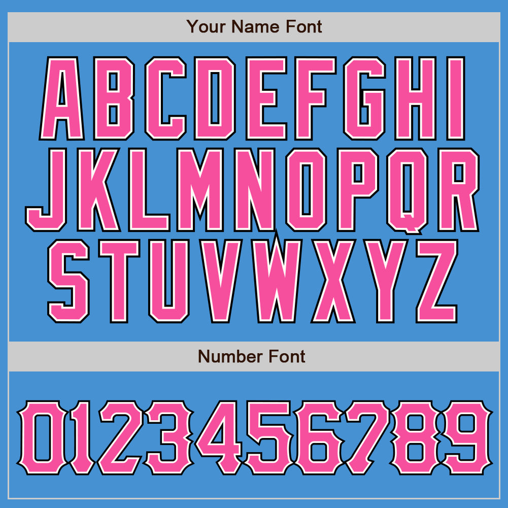 Custom Powder Blue Black Pinstripe Pink-White Authentic Baseball Jersey