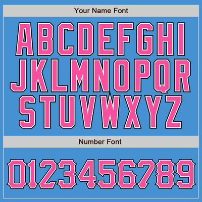 Custom Powder Blue Black Pinstripe Pink-White Authentic Baseball Jersey