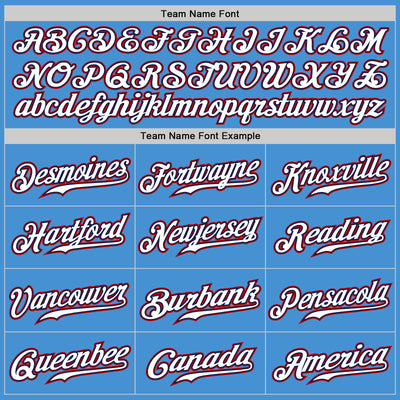 Custom Powder Blue Red Pinstripe White-Navy Authentic Baseball Jersey