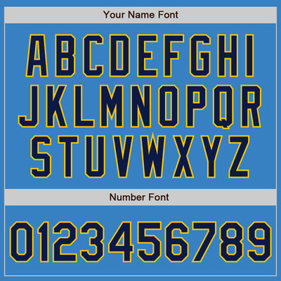 Custom Powder Blue Navy Gold-White Authentic Baseball Jersey