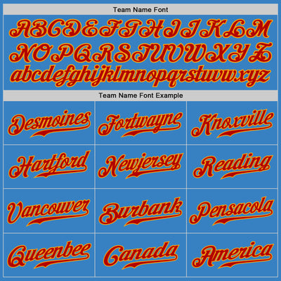 Custom Powder Blue Red-Gold Authentic Baseball Jersey