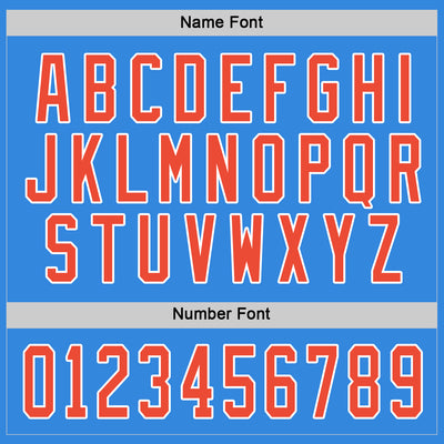 Custom Powder Blue Orange-White Hockey Jersey