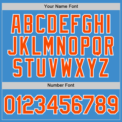 Custom Powder Blue Orange-White Performance T-Shirt