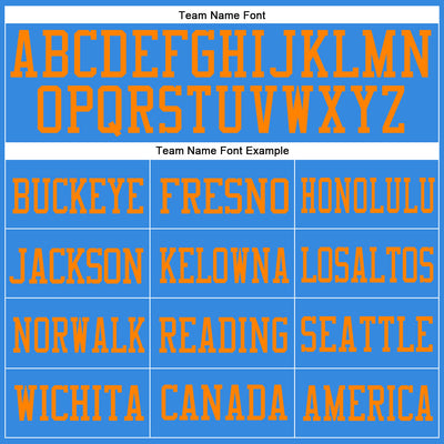 Custom Powder Blue Bay Orange Mesh Authentic Football Jersey