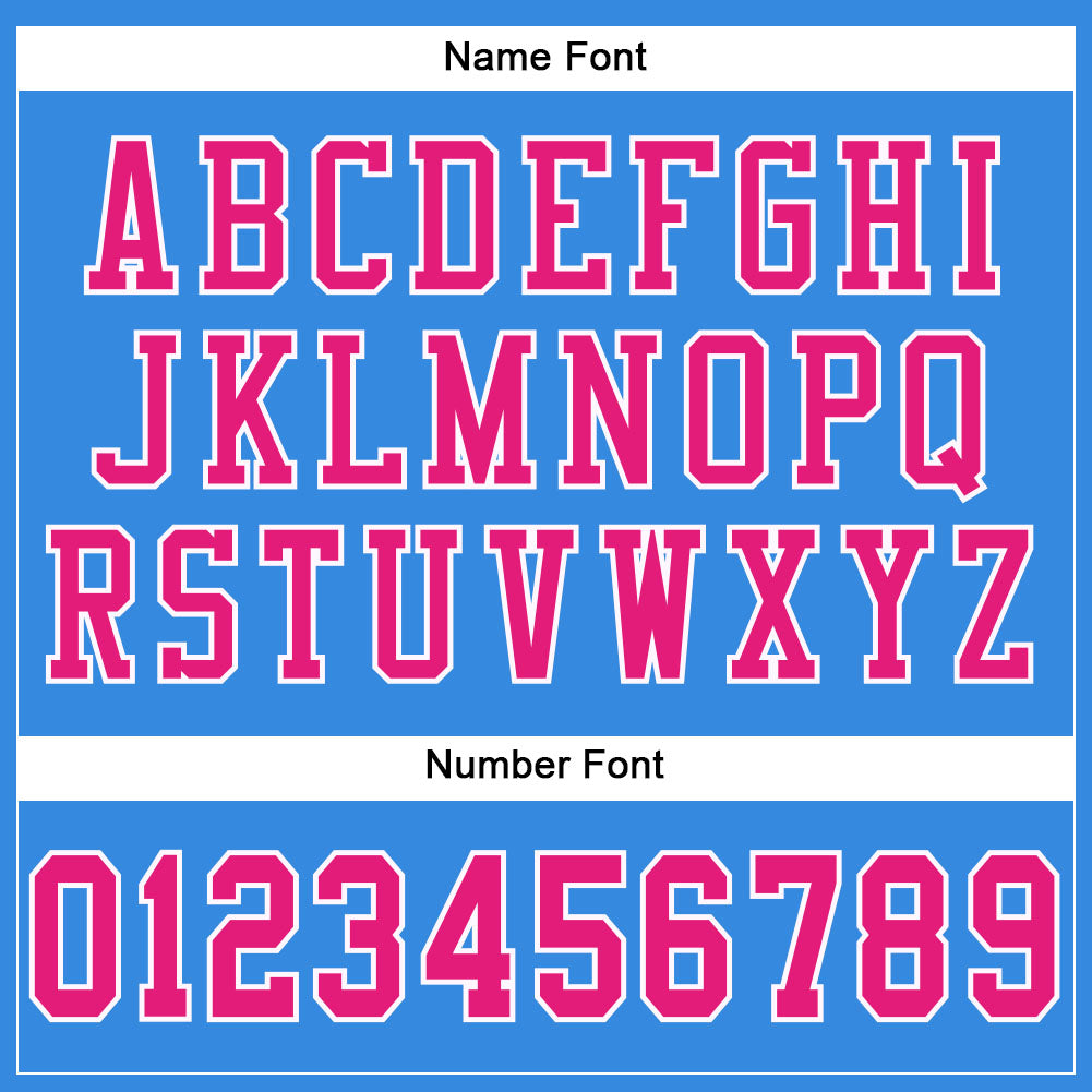 Custom Powder Blue Hot Pink-White Mesh Authentic Football Jersey