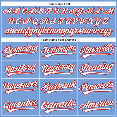 Custom Powder Blue White-Red Authentic Baseball Jersey