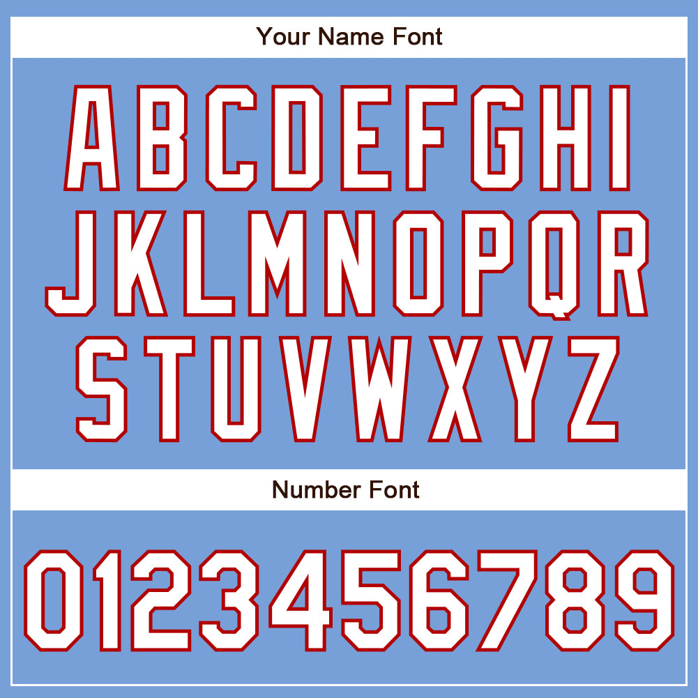 Custom Powder Blue White-Red Authentic Baseball Jersey