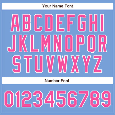 Custom Powder Blue Pink-White Authentic Baseball Jersey