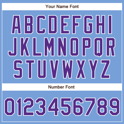 Custom Powder Blue Purple-White Authentic Baseball Jersey