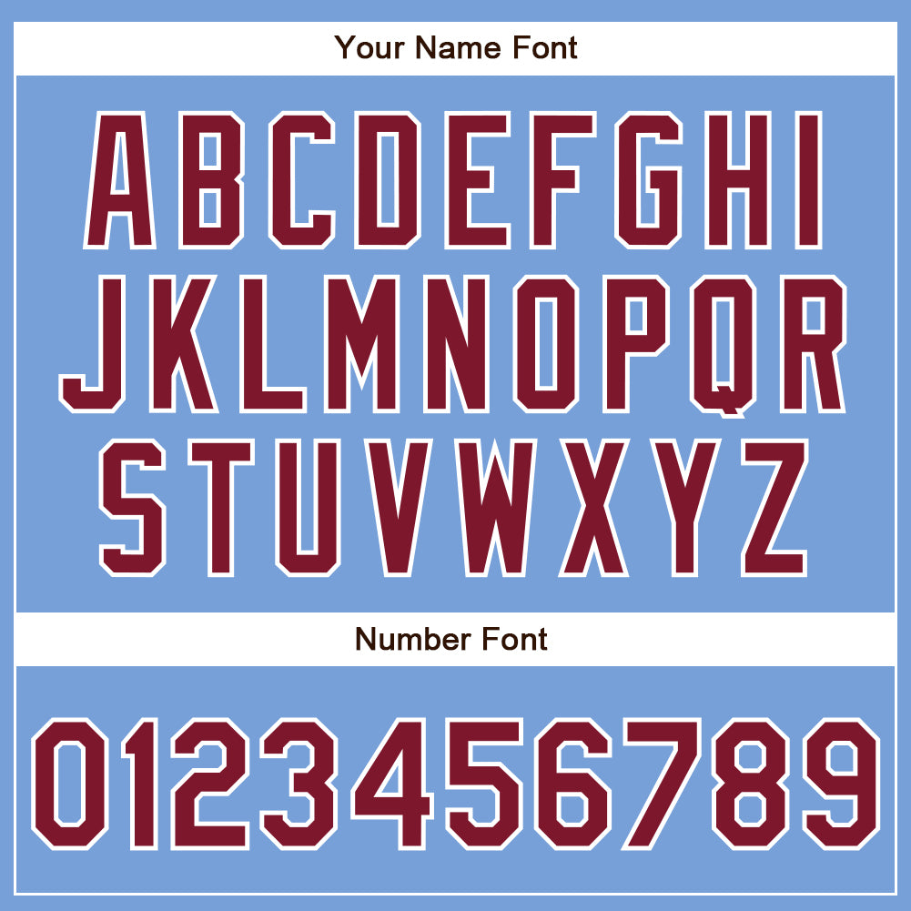 Custom Powder Blue Crimson-White Authentic Baseball Jersey