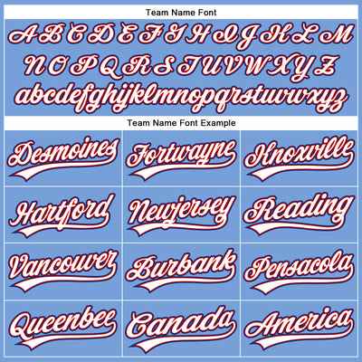 Custom Powder Blue Red Pinstripe White-Royal Authentic Baseball Jersey