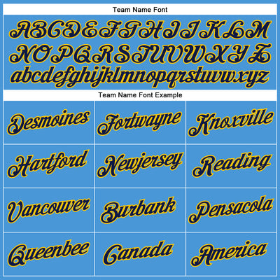 Custom Powder Blue Navy-Yellow Performance T-Shirt