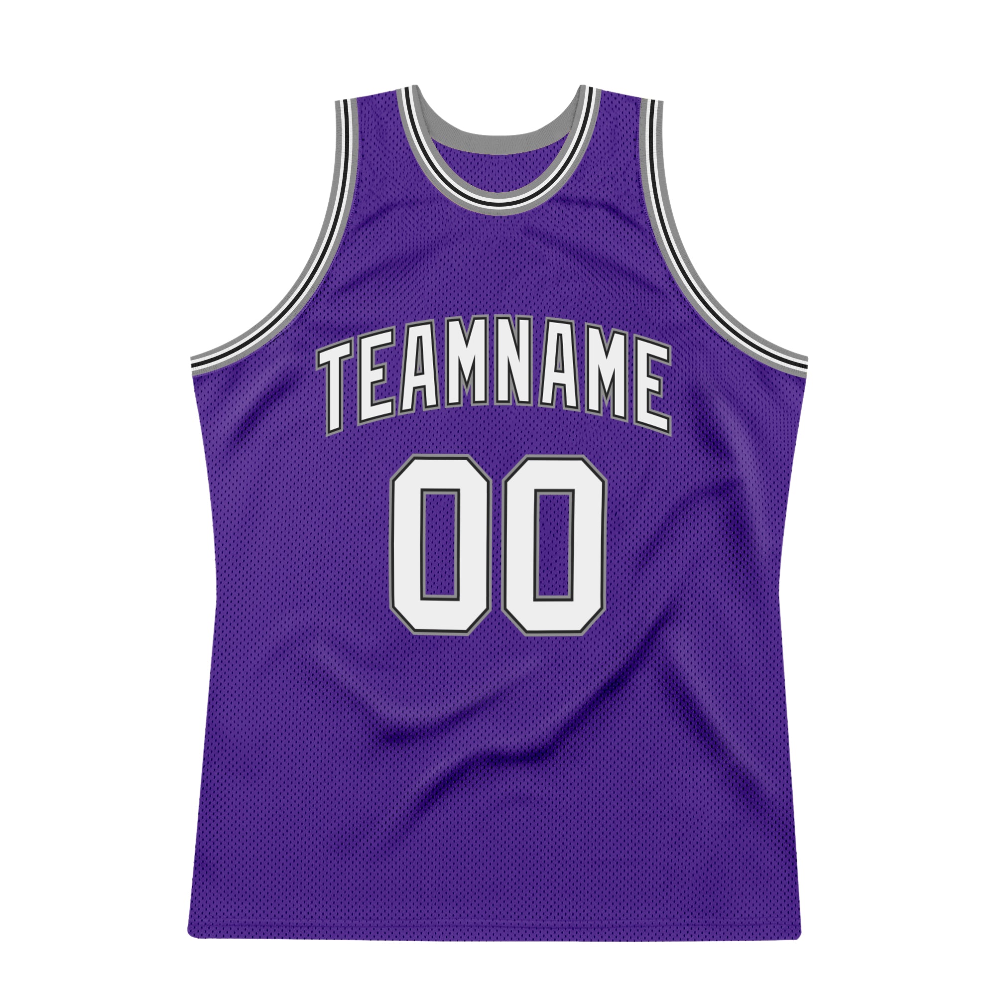 Custom Purple White-Gray Authentic Throwback Basketball Jersey
