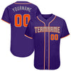 Custom Purple Orange-Gray Authentic Baseball Jersey