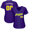 Custom Purple Gold-Kelly Green Authentic Baseball Jersey