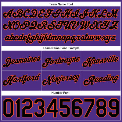 Custom Purple Black Pinstripe Black-Orange Authentic Basketball Shorts