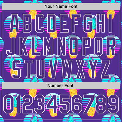 Custom Purple Purple-White 3D Pattern Design Pineapples Authentic Basketball Jersey