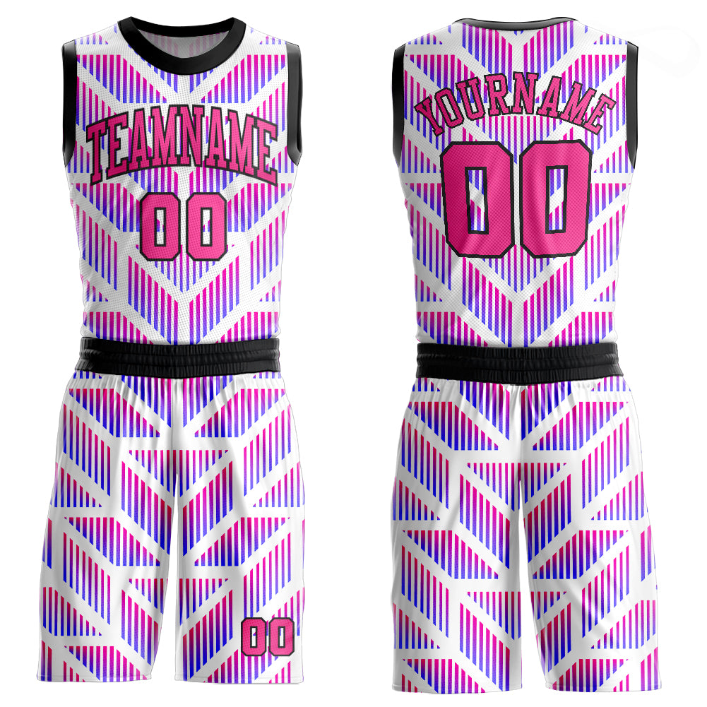 Pink Sublimated Custom Team Basketball Jerseys Shorts | YoungSpeeds Mens
