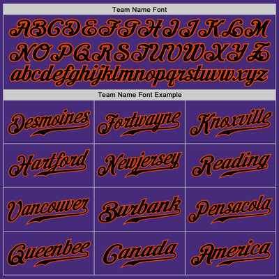 Custom Purple Black-Orange Authentic Baseball Jersey