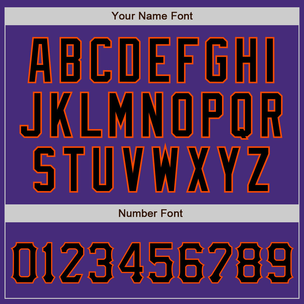Custom Purple Black-Orange Authentic Baseball Jersey