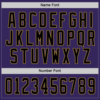 Custom Purple Black-Old Gold Hockey Jersey