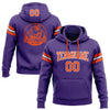 Custom Stitched Purple Orange-White Football Pullover Sweatshirt Hoodie