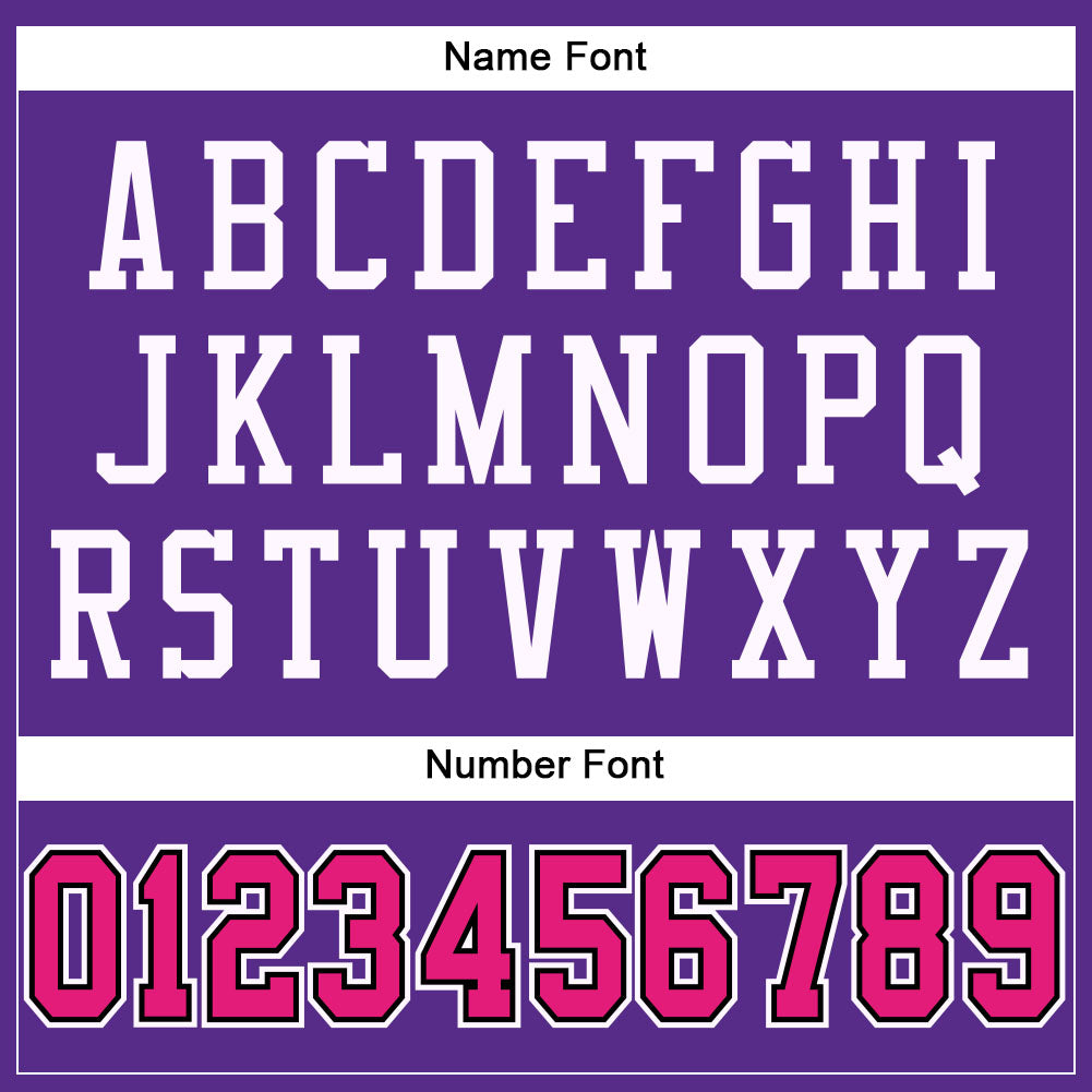 Custom Purple Hot Pink-Black Mesh Authentic Football Jersey