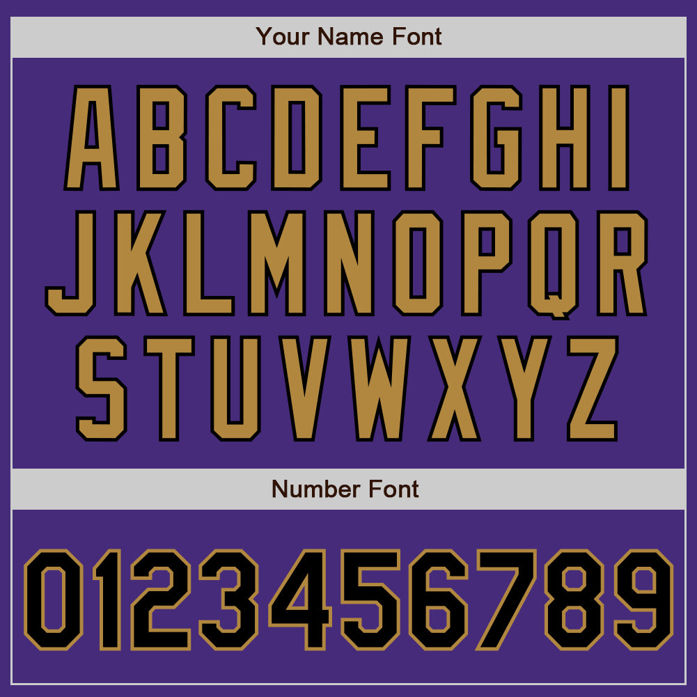 Custom Purple Black-Old Gold Authentic Baseball Jersey