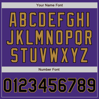 Custom Purple Black-Old Gold Authentic Baseball Jersey