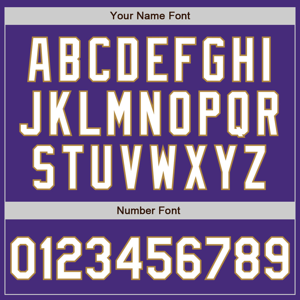 Custom Purple White-Old Gold Authentic Baseball Jersey