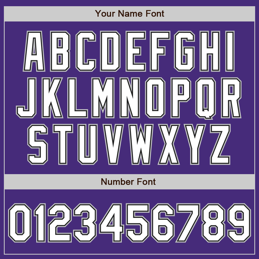 Custom Purple Black Pinstripe White-Gray Authentic Baseball Jersey