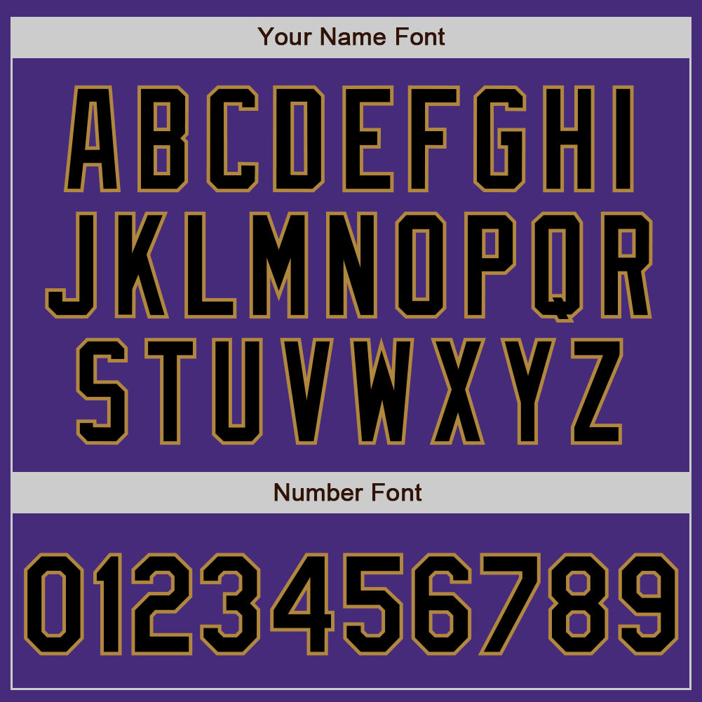 Custom Purple Black Pinstripe Black-Old Gold Authentic Baseball Jersey