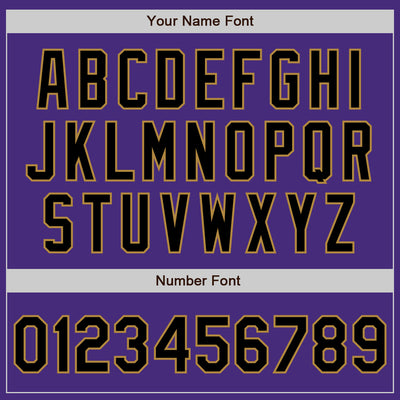 Custom Purple Black Pinstripe Black-Old Gold Authentic Baseball Jersey