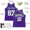 Custom Purple White Green-Gray Authentic Throwback Basketball Jersey