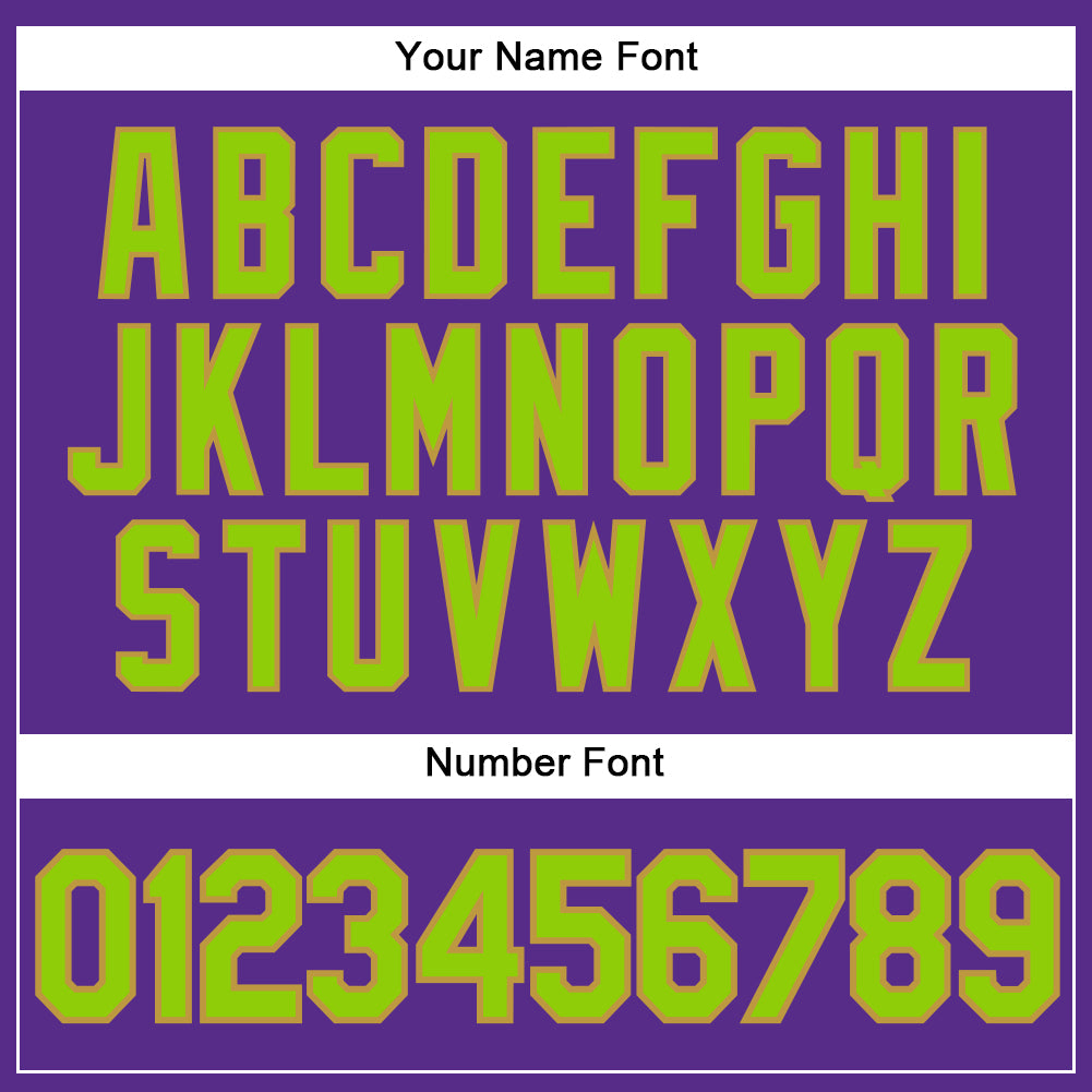 Custom Purple Neon Green-Old Gold Authentic Baseball Jersey