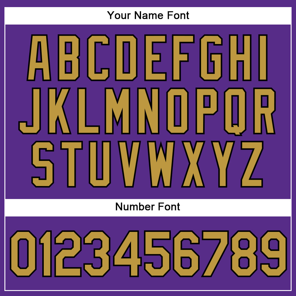 Custom Purple Black Pinstripe Old Gold Authentic Baseball Jersey