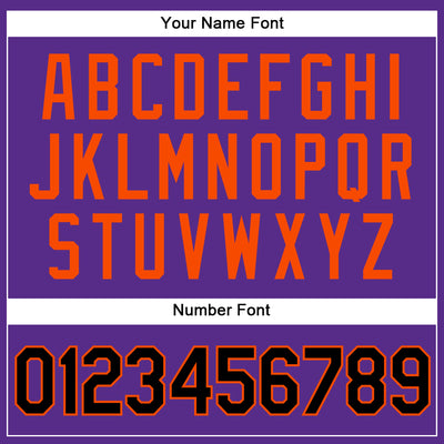 Custom Purple Black Pinstripe Orange Authentic Baseball Jersey