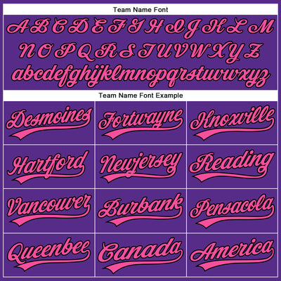 Custom Purple Black Pinstripe Pink Authentic Baseball Jersey