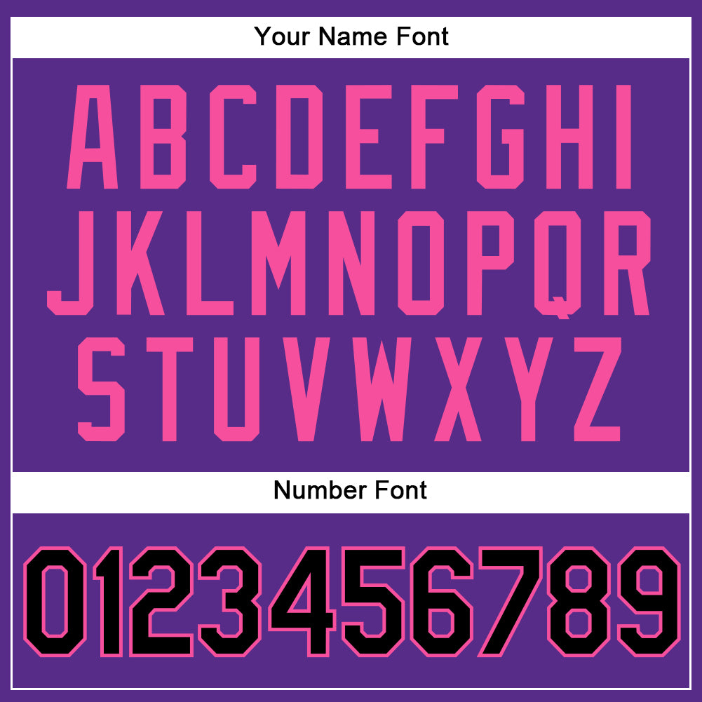 Custom Purple Black Pinstripe Pink Authentic Baseball Jersey