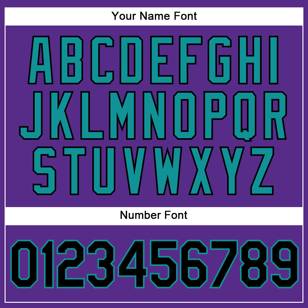 Custom Purple Black Pinstripe Teal Authentic Baseball Jersey