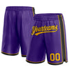 Custom Purple Gold-Black Authentic Basketball Shorts
