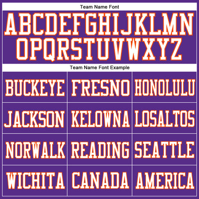 Custom Purple White-Orange Mesh Authentic Football Jersey