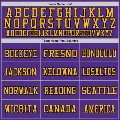 Custom Purple Gold-Black Mesh Authentic Football Jersey