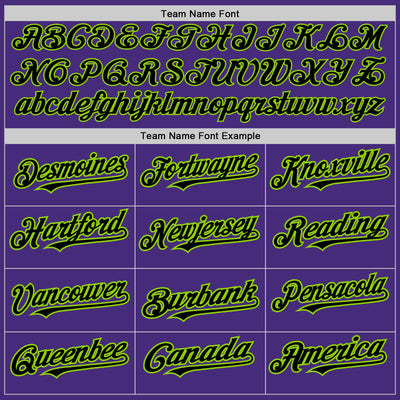 Custom Purple Black-Neon Green Authentic Baseball Jersey