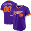 Custom Purple Orange-Gray Authentic Throwback Baseball Jersey
