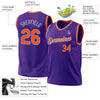 Custom Purple Orange-Gray Authentic Throwback Basketball Jersey