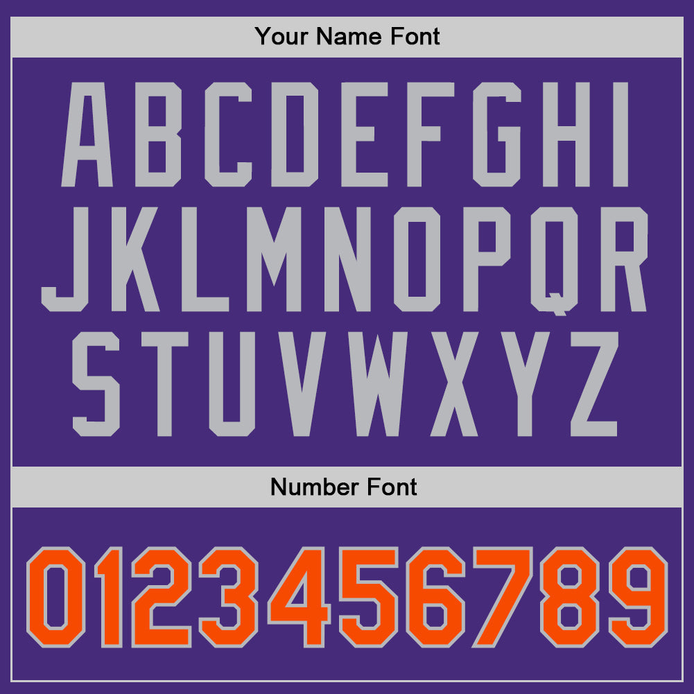 Custom Purple Orange-Gray Authentic Throwback Basketball Jersey