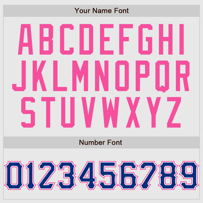 Custom White Pink Pinstripe Royal-Pink Authentic Raglan Sleeves Baseball Jersey