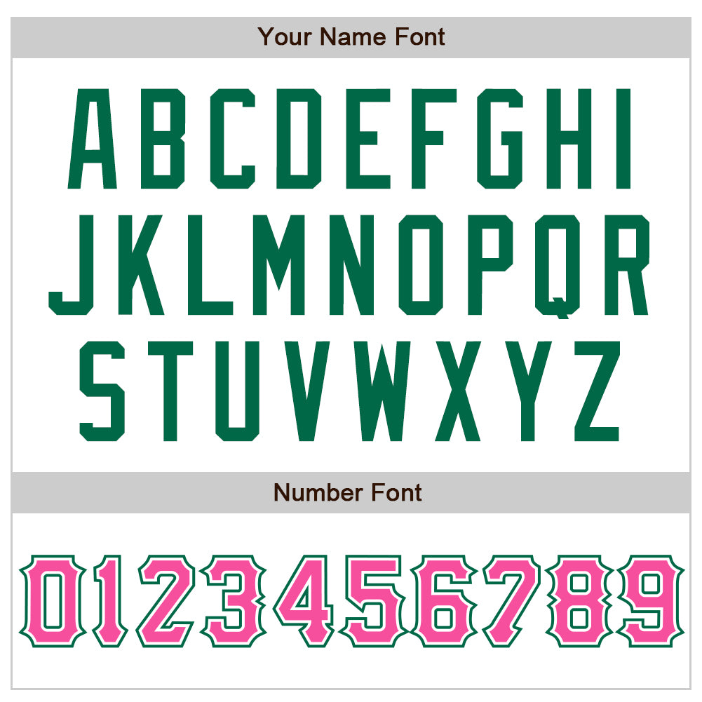 Custom White Pink-Kelly Green Authentic Raglan Sleeves Baseball Jersey