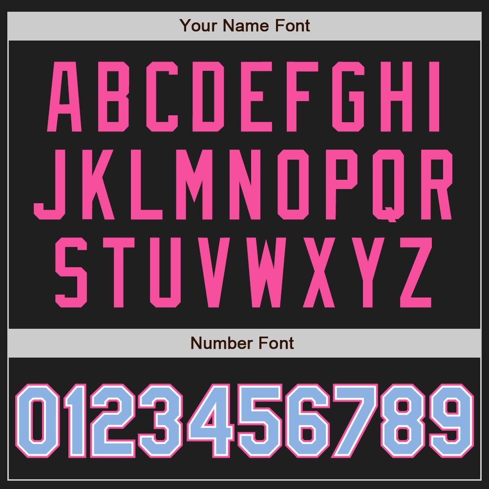 Custom Black Light Blue-Pink Authentic Raglan Sleeves Baseball Jersey